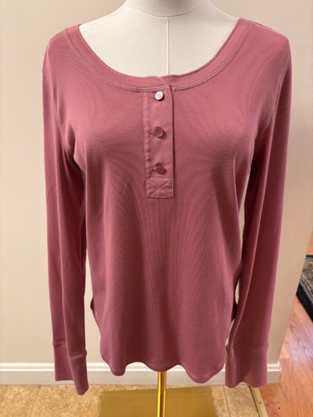 Lauren Ralph Lauren Women's Henley Long Sleeve Top